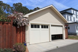 half-opened car garage