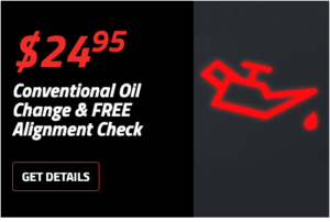 Conventional oil change coupon with free alignment check