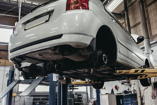 tire replacement service being performed